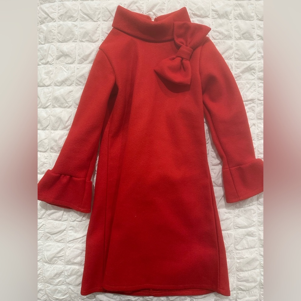 Elegant Red Dress with Bow Detail